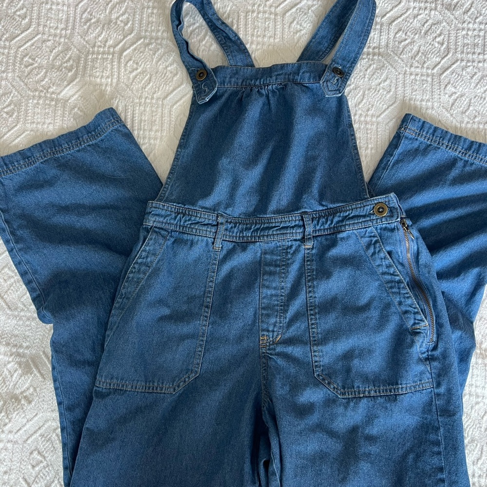 Women's Blue Denim Overalls with Adjustable Straps